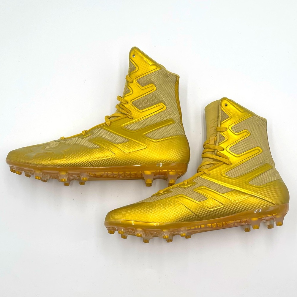 Rare Men’s Under Armour MC Football Cleats Size 14 Metallic Gold